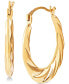 ფოტო #1 პროდუქტის Small Swirl Hoop Earrings in 14k Gold
