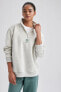 Фото #12 товара Fit Oversize Fit Dik Yaka Kalın Sporcu Sweatshirt A9621ax23au