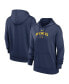 Фото #1 товара Women's Navy Milwaukee Brewers Authentic Collection Performance Pullover Hoodie