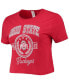 Women's Scarlet Ohio State Buckeyes Core Laurels Cropped T-Shirt Красный, L - фото #2