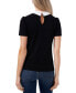 ფოტო #2 პროდუქტის Women's Short Sleeve Collared Bow Neck Knit Top