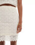 Vila lace mini skirt co-ord in cream