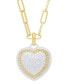 Фото #1 товара Macy's women's Diamond Accent Heart Paperclip Necklace