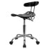 Фото #2 товара Vibrant Black And Chrome Swivel Task Chair With Tractor Seat