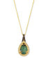 ფოტო #1 პროდუქტის Peacock Aquaprase (2-1/3 ct. t.w.) & Diamond (1/4 ct. t.w.) Pear Adjustable 20" Pendant Necklace in 14k Gold