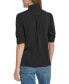 ფოტო #2 პროდუქტის Women's Charmeuse Puff-Sleeve Stand-Collar Top