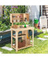 Фото #6 товара Garden Wooden Potting Table Workstation with Storage Shelf