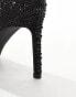 SEQWL pointed court shoes with rhinesone embellishment in black