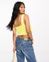 Фото #4 товара ASOS DESIGN structured satin cami with bow detail in yellow