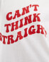 Фото #2 товара In The Style Can't Think Straight slogan t-shirt in white