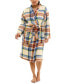 ფოტო #6 პროდუქტის Women's Printed Fleece Long-Sleeve Wrap Robe