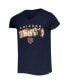 ფოტო #4 პროდუქტის Big Girls Navy Chicago Bears Reverse Sequin Wordmark V-Neck T-shirt