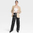 Фото #2 товара Women's High-Rise Straight Faux Leather Cargo Pants - A New Day Black 8