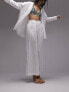 Фото #4 товара Topshop co-ord casual textured beach trouser in white