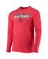 ფოტო #3 პროდუქტის Men's Black, Red Toronto Raptors Long Sleeve T-shirt and Pants Sleep Set