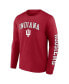 Фото #3 товара Men's Crimson Indiana Hoosiers Distressed Arch Over Logo Long Sleeve T-shirt