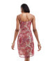 JDY Tall cami mini dress in pink paisley print Hellbeige und Rosé, L - фото #2