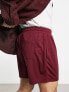 ASOS DESIGN oversized shorts in burgundy sporty mesh