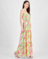 Фото #3 товара Juniors' Floral Print Sleeveless Tiered Maxi Dress