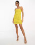 Фото #2 товара ASOS DESIGN embellished bandeau mini dress in yellow