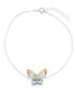 Фото #1 товара Multicolor Butterfly Anklet in Sterling Silver