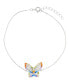 ფოტო #1 პროდუქტის Multicolor Butterfly Anklet in Sterling Silver