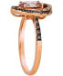 Peach Morganite (7/8 ct. t.w.) & Diamond (3/8 ct. t.w.) Halo Ring in 14k Rose Gold