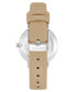 Фото #1 товара Women's Quartz Tan Faux Leather Band Watch, 36mm