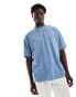 ASOS DESIGN oversized t-shirt in blue with back print Голубой, L - Chest 42 - фото #4