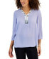Women's Sequin-Trim 3/4-Sleeve Tunic, Created for Macy's