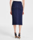 Фото #2 товара Women's Slit-Front Midi Denim Skirt