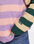 Kickers relaxed knitted rugby jumper in mix stripe