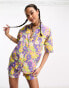 Фото #3 товара Noisy May beach shirt co-ord in purple 70s floral