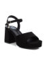 ფოტო #4 პროდუქტის Women's Heeled Suede Sandals With Platform By Black