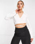 Фото #3 товара 4th & Reckless wrap crop shirt in white