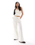 Mango tie waist co-ord trousers in white