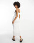 Фото #4 товара ASOS DESIGN Tall knitted bandeau midi dress in white