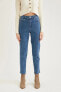 Фото #2 товара Kadın Mavi Vintage Slim Fit Yüksek Bel Jean Pantolon S8496AZ20AU
