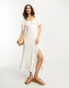 & Other Stories exclusive linen midi dress with split in off white Белый, 36 - фото #1