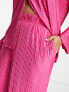 Simply Be co-ord plisse wide leg trousers in pink