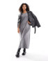 Noisy May Curve maxi t-shirt dress in washed grey