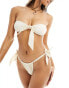 Фото #4 товара Miss Selfridge mix and match tie side bikini bottom in cream