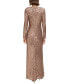 Фото #2 товара Petite Sequined V-Neck Draped-Bodice Gown