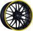 Фото #1 товара Колесный диск литой Barracuda Voltec T6 mattblack PureSports / Color Trim gelb - DS3 8x18 ET35 - LK5/120 ML72.6