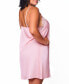 Willow Plus Size Satin Floral Chemise with Lace