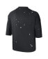 ფოტო #4 პროდუქტის Women's Black Brooklyn Nets Courtside Splatter Cropped T-shirt