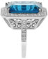 London Blue Topaz (24 ct. t.w.) & Diamond (7/8 ct. t.w.) Halo Statement Ring in 14k White Gold