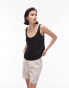 Topshop scoop neck cami in black