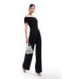 Mango bardot jumpsuit in black