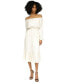 ფოტო #1 პროდუქტის Women's Tie-Waist Off-The-Shoulder Midi Dress